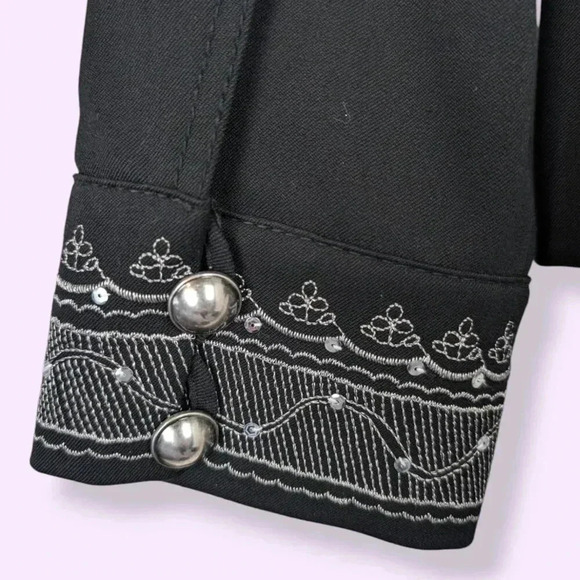 Bianca Nygard Petite Embroidered Black Jacket - Picture 6 of 8